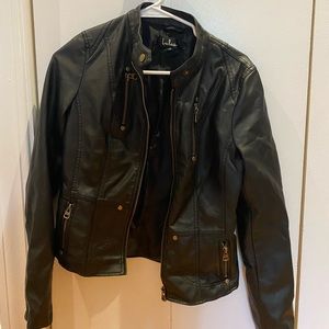 Lulus black vegan leather jacket size S